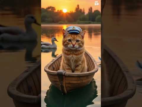 A cat is riding in a boat #love #bollywood #hindisong #newsong #neelkamal #shorts #trending #cat