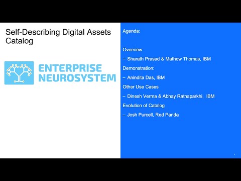 An Overview of the ENG Catalog of Self Describing Assets