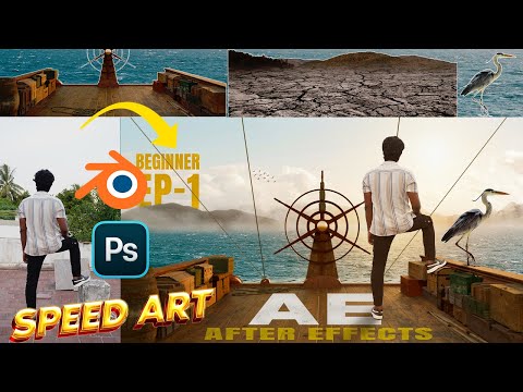 கலக்கல் Poster Design in Photoshop + Blender! 🎨🔥 | Thumbnail Timelapse |