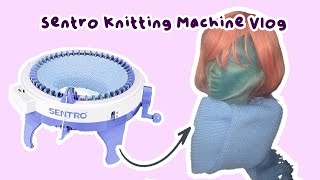 This scarf took me FOUR days to make | Sentro Knitting Machine Vlog + New Yarns at Michaels?