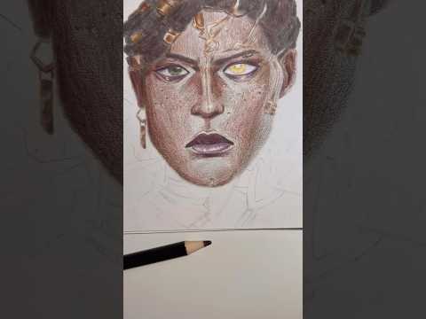 Drawing Mel from Arcane!!! 💛🔥👑 #arcanefanart #arcane #traditionalart #colouredpencil #art