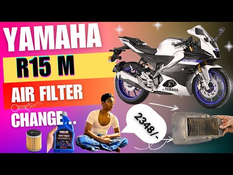 R15 V4 Air Filter Change || R15 M Service & Air Filter Cost #yamaha  #service #r15m