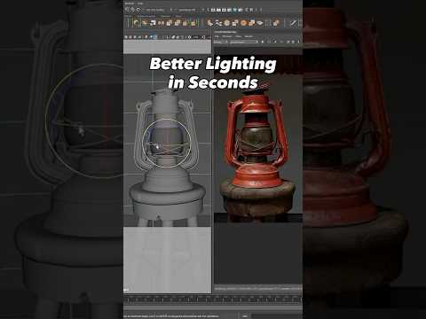 Level up your renders with this quick lighting setup! #maya3d #lighting #3dmodeling #hardsurface