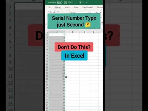 Smarts Work on Microsoft Excel...  Serial Number Hack.. #excel #exceltech #wiseacademy