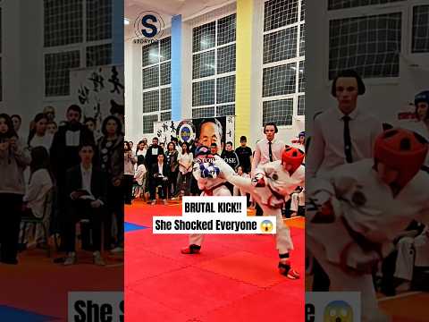 She Looks Innocent... Until This Brutal Kick Shocked Everyone!! #shorts #taekwondo #taekwondokicks