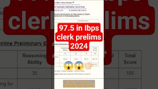 Scored 97.5 in IBPS Clerk 2024 Prelims | My Scorecard Reveal 💪 #ibpsclerk #ibps #ibpspo #sbiclerk