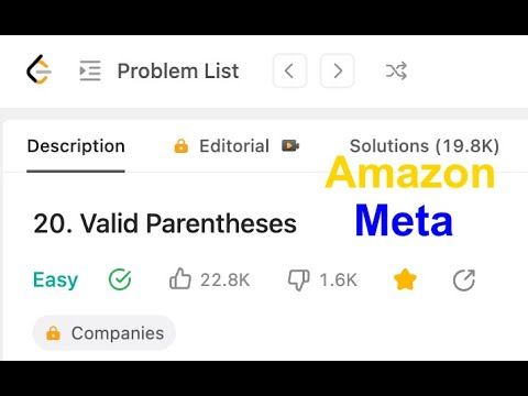 Valid Parentheses 20 LeetCode Solution - Python Explanation #leetcode #coding #interview #fang