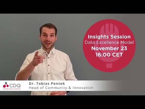 CDQ Data Excellence Model Insights Session on November 23, 2021