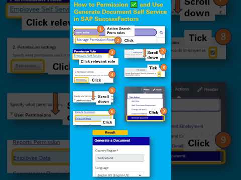 How to Permission ✅ and Use Generate Document Self Service in SAP SuccessFactors - Quick Tutorial