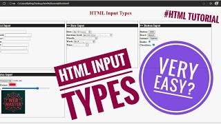 HTML Input Types | Learn Html | html tutorial #html #interview #htmltutorial #education