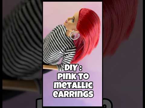 #barbie Earrings Repaint #diy #miniature #barbiedollsworld #barbiegirl #barbieworld #dollcrafts
