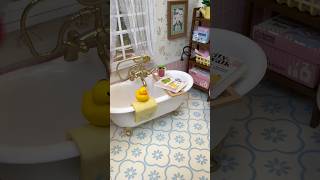 Adding a bathroom to my Rolife dollhouse 🥰 #miniatures #rolife #dollhouseminiatures