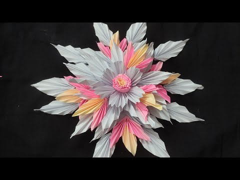 Paper Flower || colourful craft with paper || Handmade paper flower ||