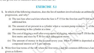 class 10 maths exercise 5.1 chapter 5 arithmetic progression ncert complete solution