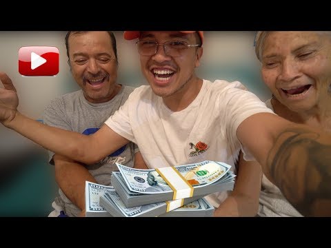 Giving My grandparents MY FIRST YOUTUBE CHECK