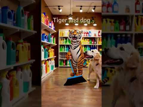 tiger and dog#cartoon #viral #shortvideo