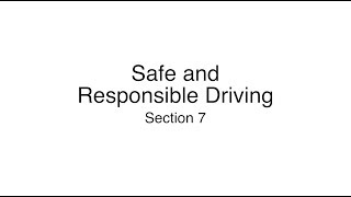 Oregon Driver Manual 7 - Safe & Responsible Driving