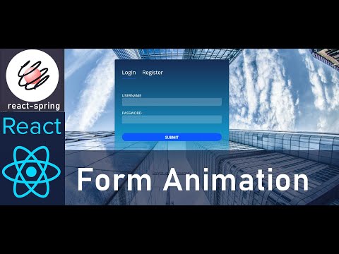Create animated login register form in react.js and react-spring.