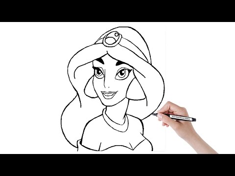 Jasmine Disney Princess Drawing - How to Draw Jasmine Disney Princess Step by Step
