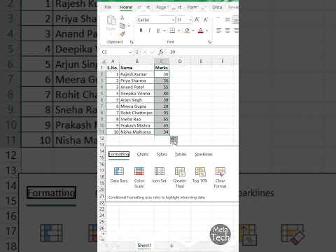 Colour Cells Based on Numbers (Color Scale) #data #excel #dataformatting #exceltips #formattingtips