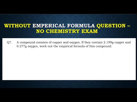 HOW FIND THE EMPERICAL FORMULA - CHE 111   TUTORIAL SHEET 1 PART 6