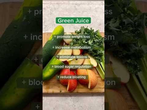 Green Juice Recipe 🥒 to promote weight loss and reduce bloating 🎯#shorts #greenjuice #detox