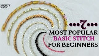 7 Most popular basic Stitch for beginners || Aari Work || Hand Embroidery