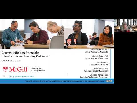 Course Design Essentials 1 — Introduction and learning outcomes (December 8, 2020)