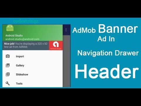 Banner Ad In Navigation Drawer Header | Android Studio Tutorial
