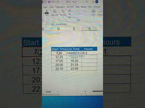 Using the MOD Function to Calculate Time in Excel#exceltips #excel #microsoftoffice