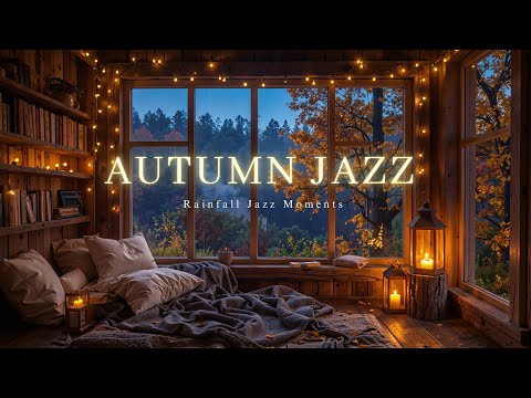 Autumn Forest Cabin Jazz | Gentle Rainfall & Cozy Jazz for Study and Relaxation