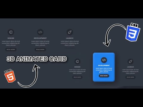 Animated 3D Cards Made with pure HTML and CSS