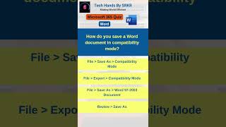 How do you save a Word document in compatibility mode? #WordTraining #WordQuiz #Microsoft365