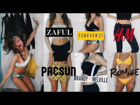 huge clothing haul! (brandy melville, pacsun, zaful, romwe, forever21) | Jenna Rosabelle