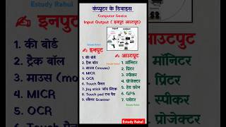 कंप्यूटर इनपुट आउटपुट डिवाइस Computer Input Output #computer #gk #ssc #cet #cetexam #rpsc #ras #fyp
