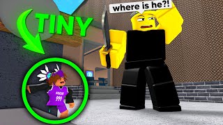 Cheating With SMALLEST AVATAR in MM2.. (Murder Mystery 2)