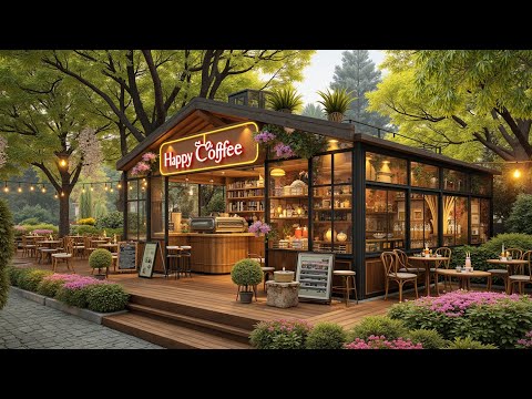 Coffee Jazz & Bird Sounds for a Relaxing Afternoon ☕ Outdoor Cafe Ambience for Study