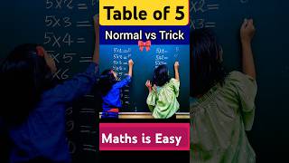 Easy Table Trick🔥| Table of 5 Trick vs Normal #fun #trend #viral #maths #ytshorts #shorts #tables