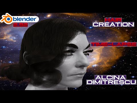 Blender 2.92 Time-Lapse | Lady Alcina Dimitrescu's Hair Creation | Nine Hours In Seven Minutes