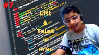 list and tables in HTML Web Development #7