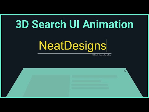 Awesome 3D Search UI Animation Using HTML, CSS and JS