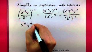 Algebra - Simplify an expression with exponents