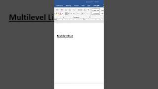 How to create 🆕 multilevel list in MS Word 💻 #shorts #youtubeshorts #deepcomputereducation