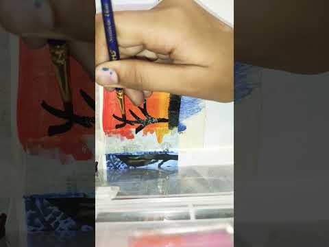 mini painting🎨 challenge [day 1st#mini painting #sunset