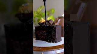 The Art of Chocolate Dripping 🍫✨ #cake  #bakingart