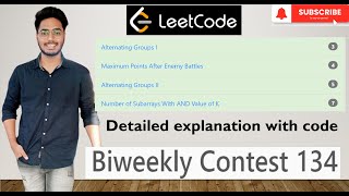 Leetcode | Biweekly Contest 134 | A | B | C | D | 3206 | 3207 | 3208 | 3209 | Editorial | Solution