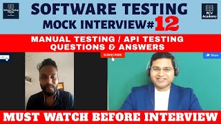Manual Testing Mock Interview - API Testing Fresher Interview | Software Testing Mock Interview