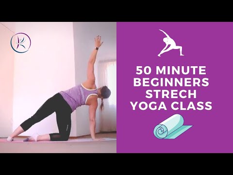 Beginners 50 minute follow-along yoga class | Slow, focused, deep stretching