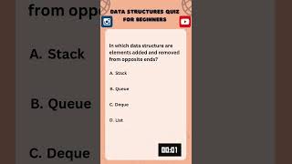 Data Structures Quiz for Beginners: Do You Know FIFO? #python #java #quiz #coding #programming