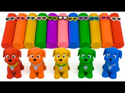 Satisfying Clown Kinetic Sand Ice Cream with Playdoh Dogs & Cutting ASMR 🌈 Rainbow Sand ASMR